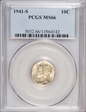 1941-S 10C MS66