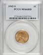 1942-S 1C MS66RD