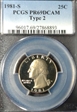 1981-S 25C Type 2 PR69DCAM