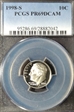 1998-S 10C PR69DCAM