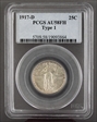 1917-D 25C Type 1 AU58FH