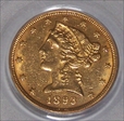1893-O $5 AU55