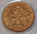 1894 $5 MS62