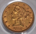 1884 $5 AU58