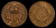 1864 2C Large Motto MS64BN