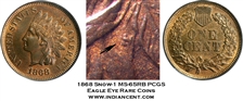1868 1C MS65RB