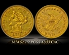 1874 $2.50 AU53
