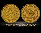 1870-S $2.50 AU58