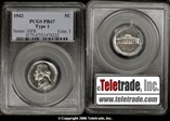 1942 5C Nickel PR67