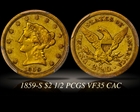 1859-S $2.50 VF35
