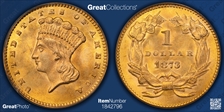 1873 G$1 Open 3 MS64