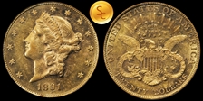 1891 $20 AU58