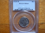 1935-D 5C MS64