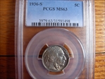 1936-S 5C MS63