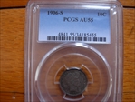 1906-S 10C AU55