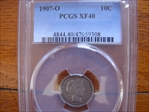 1907-O 10C XF40