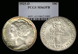 1925-D 10C MS63FB