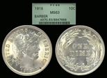 1916 10C Barber MS63