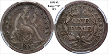 1851-O 10C XF40
