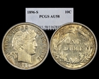 1896-S 10C AU58