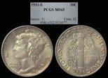 1931-S 10C MS65