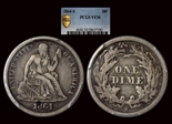 1864-S 10C VF30