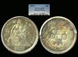 1875-S 10C Mintmark Below Bow AU55