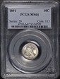 1891 10C MS64