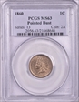 1860 1C Pointed Bust MS63
