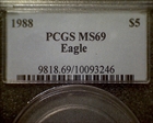 1988 $5 Gold Eagle MS69