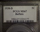 1938-D 5C Buffalo MS67