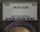 1900 $20 AU58