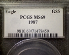 1987 $5 Gold Eagle MS69