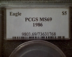 1986 $5 Gold Eagle MS69