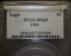 1991 $5 Gold Eagle MS69