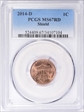 2014-D 1C Shield MS67RD