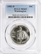 1982-D 50C Washington MS69