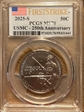 2025-S 50C USMC - 250th Anniversary First Strike MS70