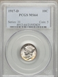 1917-D 10C MS64