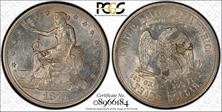 1875-S T$1 Chopmarked AU58