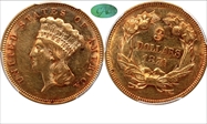 1874 $3 AU58