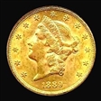 1889 $20 AU58