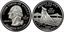 2001-S 25C Rhode Island PR70DCAM