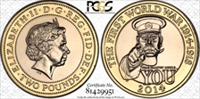 2014 £2 S-K34 WWI MS68