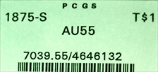 1875-S T$1 AU55