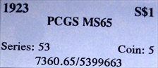 1923 $1 MS65