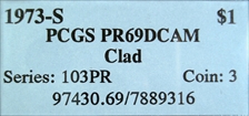 1973-S $1 Clad PR69DCAM