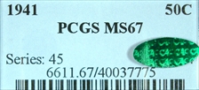 1941 50C MS67