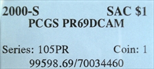 2000-S SAC$1 PR69DCAM