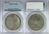 1892-CC $1 VF30